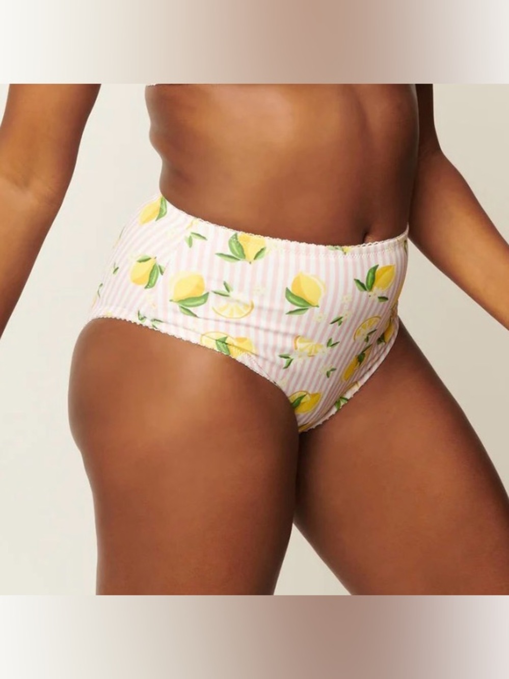 Unique Vintage High Waisted Lemon pinup swim bottoms